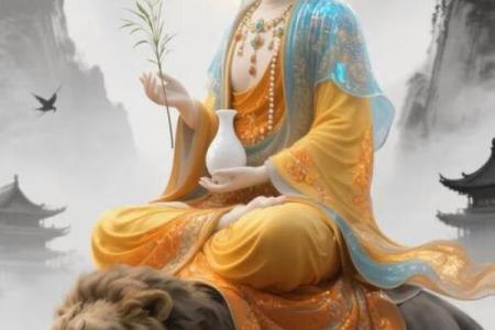 观音灵签第71水墨