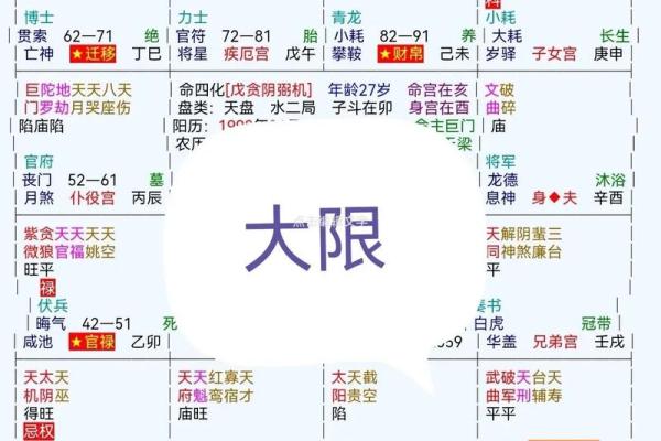 紫微斗数大限紫薇天相